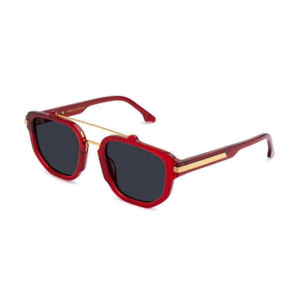 【並行輸入品】9FIVE Lawrence Ruby &amp; 24K Gold Sunglasses w...