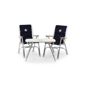 【並行輸入品】Forma マリンボートチェア ネイビーブルー テーブル 20インチ x 35インチ 3点セット B150NB250 For