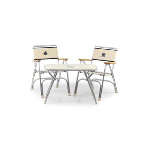 【並行輸入品】 FORMA MARINE Boat Chairs Off White Table 20''X35'' 3 PCE Set B1