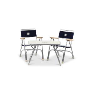 【並行輸入品】 FORMA MARINE Boat Chairs Navy Blue Table 20''X35'' 3 PCE Set B1
