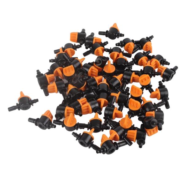 【並行輸入品】点滴灌漑部品、50個のガーデン水道管バルブ、4/7mm、使いやすい安定した性能、6mm...