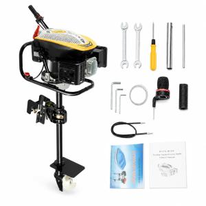 【並行輸入品】INPAITOO 9 HP 4ストローク船外モーター、225CC ヘビーデューティー船外モーター 空気注入式海洋漁船、TCI点火シ