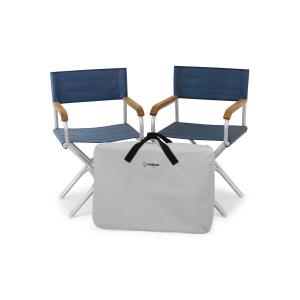 【並行輸入品】 FORMA MARINE Set 2 Folding Blue Boat Chairs +1 Protective Bag BA