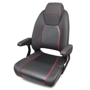 【並行輸入品】 Boat High Back Helm Seat 3014 0008421 | Gray/Red w/Bolster