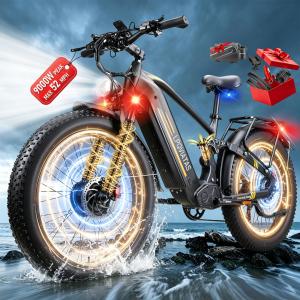 【並行輸入品】 9000W Peak Dual Motor Electric Bike for Adults,Max 52MPH Fast Hu