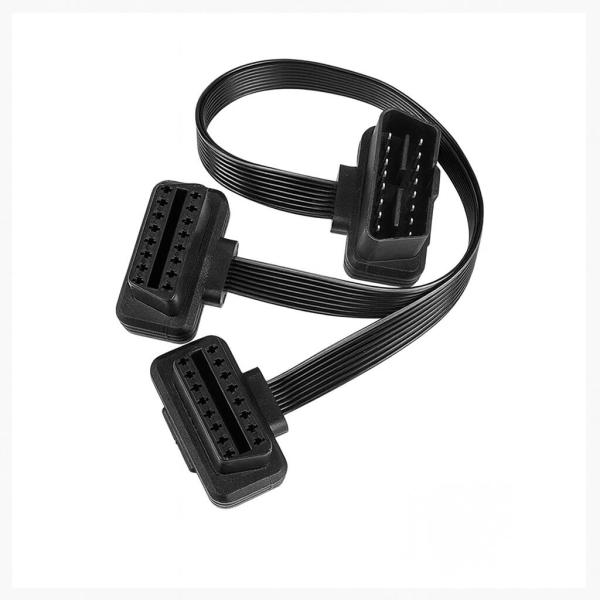 OBD2 16PIN 2分岐 フラットケーブル 延長 ケーブル 30cm 互換品 車用 16ピン 診...