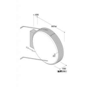 看板　アルミ　丸型・小型　ADS-9015　シルバー　W900×H900爆買