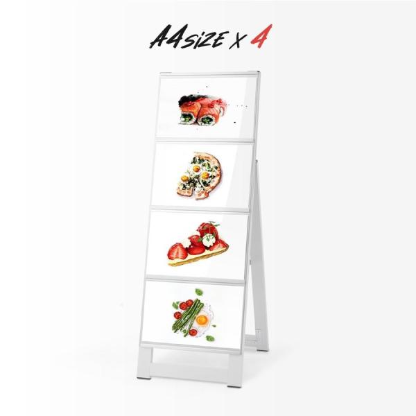 看板　店舗用看板　アルミスタンド　カードケーススタンド看板A4横4片面【KDKS-A4Y4K】爆買