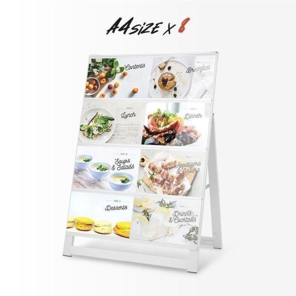 看板　店舗用看板　アルミスタンド　カードケーススタンド看板A4横8片面 【KDKS-A4Y8K】爆買