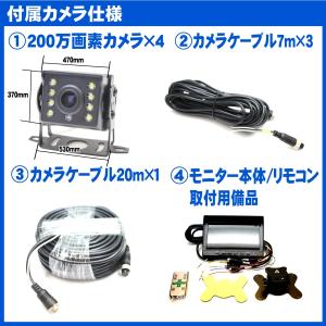 7インチモニター 4画面分割 同時録画可能 大...の詳細画像2