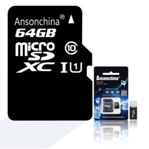 Ansonchina Class10 MicroSDカード 64GB マイクロSDカードSDXC＋ USBハブからMicroSDを読み込めるアダプタ付[送料無料]