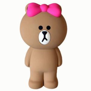 LINE FRIENDS ラインフレンズ シリコンペンケース - チョコ(ブラウンの妹) 見た目もキュートな自立する筆箱