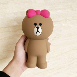 Lt 訳あり 日焼け跡有gt Line Friends ラインフレンズ シリコンペンケース チョコ ブラウン