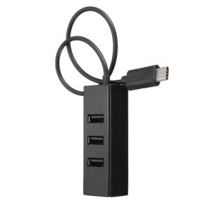 MacBook対応 USB-C(USB3.1 Type C) to 4ポートUSBハブ セルフパワー 最高速度1GB/s ブラック｜bestsupplyshop