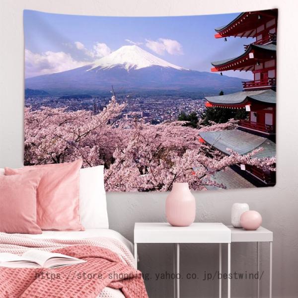 桜 富士山 ポスター 花の絵 自然 風景 青い空 寺 絵画 ピンク アートパネル 壁掛け 玄関 風水...