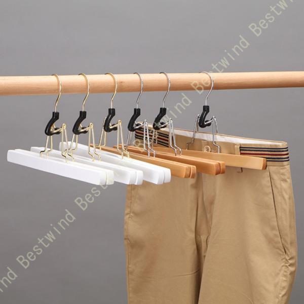 ズボンハンガー 木製 スカート 跡がつかない ズボン用 ナチュラル色 かつらハンガー 5本組セット ...