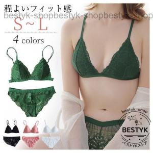 三角ブラ ブラジャー セット ブラジャー ショーツセット ブラレット セット 下着 レディース 可愛い ランジェリー 大人 女子｜bestyk-shop