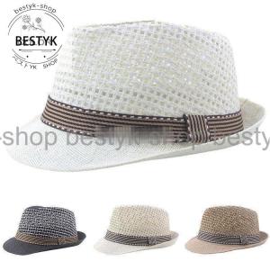 中折帽子 メンズ 麦わら帽子 ハット 中折れハット 風通し UV 紫外線対策 夏用帽子 アウトドア  おしゃれ 夏｜bestyk-shop