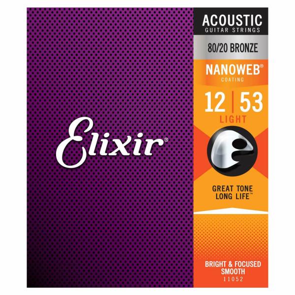 Elixir エリクサー アコースティックギター弦 #11052 NANOWEB Light .01...
