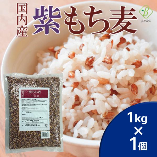 国内産 紫もち麦 1kg もち麦 国産ポリフェノール アントシアニジン 水溶性 食物繊維 大麦 βグ...
