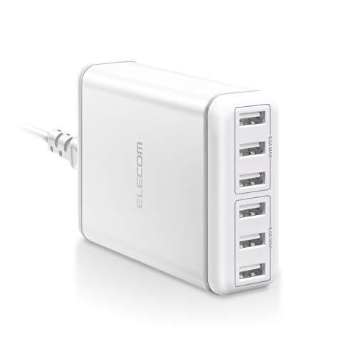 エレコム USB コンセント 充電器 合計60W USB-A×6 【 iPhone SE3,15,1...