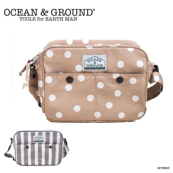 通園バッグ ショルダー オーシャンアンドグラウンド ショルダーバッグ ドット ストライプ OCEAN...