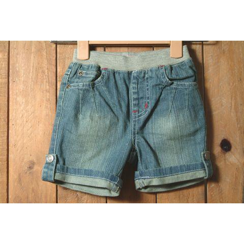 ハーフパンツ ベビー ZIPSジップス ウエストリブゴムショートデニムパンツ キッズ 80cm