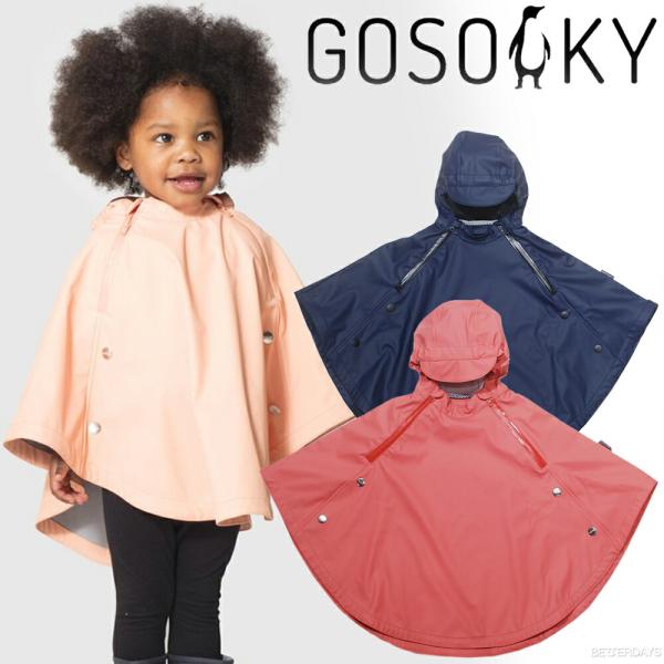 レインポンチョ ベビー キッズ ゴーソーキー GOSOAKY フード付き ベビー レインコート CR...