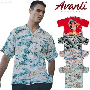 AVANTI アヴァンティ アロハシャツ Crane 鶴 シルク製 : デロチャンク