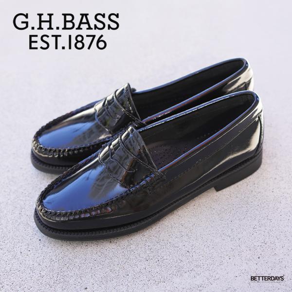 ローファー レディース パテントレザー ジーエイチバス BLACK PATENT  G.H.BASS...