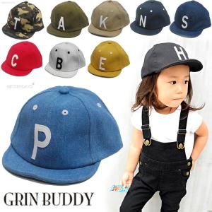 キャップ キッズ グリンバディ GRIN BUDDY 帽子 ロゴ KIDS SIM LOGO CAP 男の子 女の子 子供 サイズ調節可能  名入れ刺繍可能 46-60cm