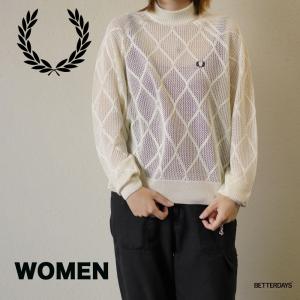 メッシュニット レディース セーター アーガイル フレッドペリー Argyle Mesh Knitted Jumper【国内正規品】 FRED PERRY K1127