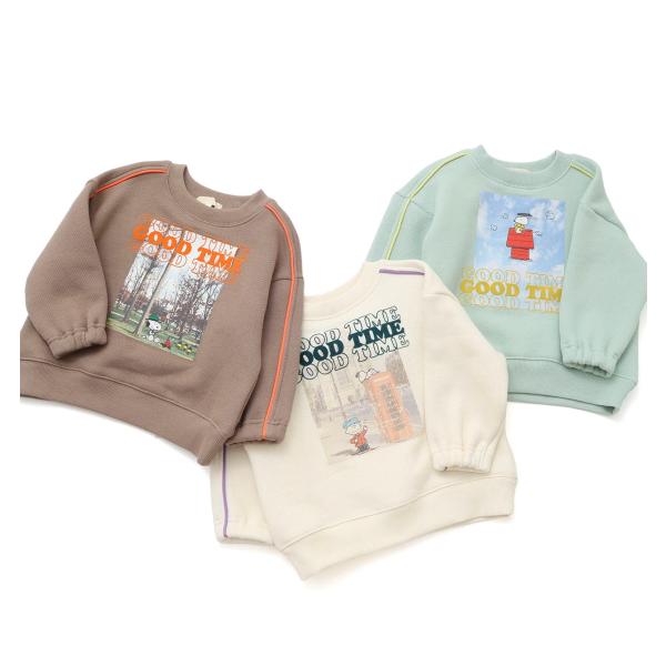 PEANUTSコラボ フォトアートトレーナー キッズ  スヌーピー エフオーキッズ F.O.KIDS...