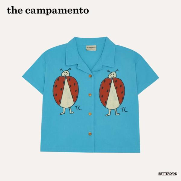 半袖シャツ キッズ  ベビー 開襟シャツ オープンカラーシャツ てんとう虫 ザ カンパメント Lad...