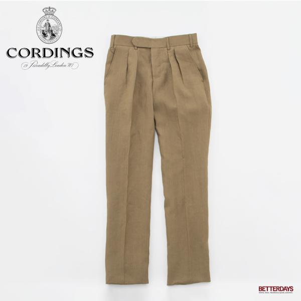ボトムス メンズ パンツ アイリッシュリネン トラウザーズ ベルトループ CORDINGS IRIS...