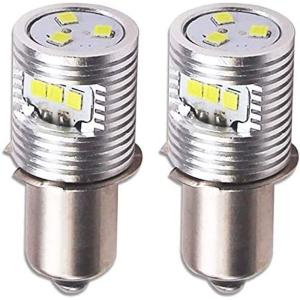 Eseastar 口金 P13.5S サイズのLED豆電球 9連HP1616チップ 360°発光（6000K 白色光、DC6V）2個セット