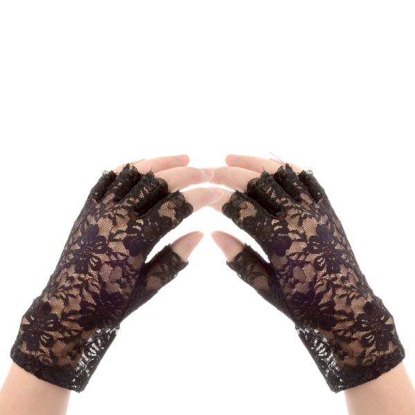 Tidyworm  レース 手袋 指なし レディース 手袋 uvカット 夏用 おしゃれ 花柄 薄手 ...