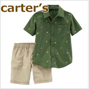 出産祝い  送料無料,カーターズ Caｒter's 正規品 襟付きシャツ+コットンパンツの2点セット☆モスグリーン☆得トクセール｜bettykids