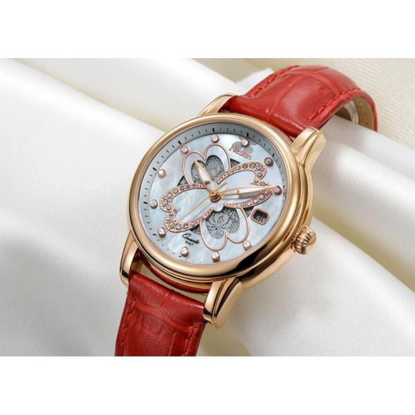 腕時計 レディース ベルト 革 カジュアル 40代 50 60 20 シンプル 安い 赤 女性 防水