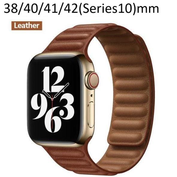 アップルウォッチ11 バンド マグネット レザー SE 38 42 40 41mm 高級 男性