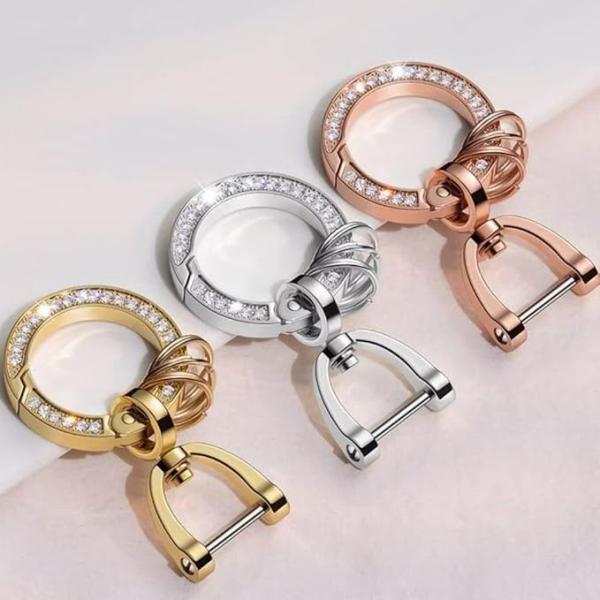 キーリング キーホルダー おしゃれ 可愛い チャーム ゴールド シルバー ピンク レディース キラキ...