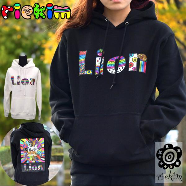 riekim LION プレミアム プルパーカー  ユニセックス 全3色12オンス ヘヴィーウェイト...