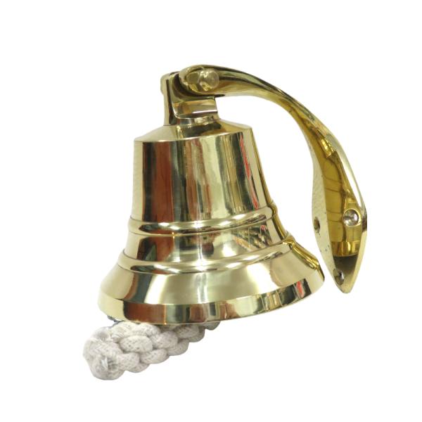 真鍮製 ブラケット付きシップベル 直径10cm 4インチサイズ 楽器 鐘 ブラス 打楽器