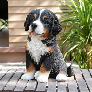 アウトレット バーニーズマウンテンドッグ 子犬 オブジェ 犬置物 ガーデンオーナメント ドッグオブジェ リアル 樹脂製 ガーデニング 玄関 庭 インテリア