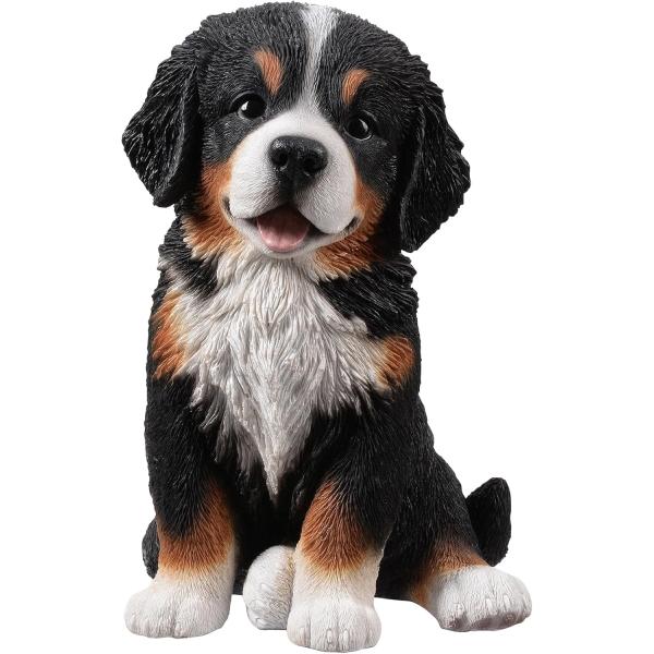 座っている バーニーズマウンテンドッグ の子犬 パピー 置物 犬 動物 室内 インテリア ガーデン ...