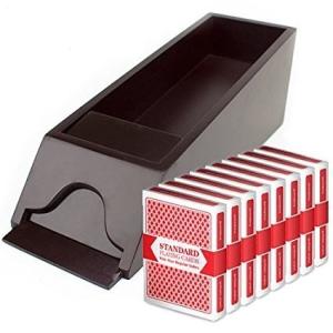 本場アメリカのカジノ用品メーカー brybelly 木製カードシュー ワイドサイズトランプ8デッキ付...