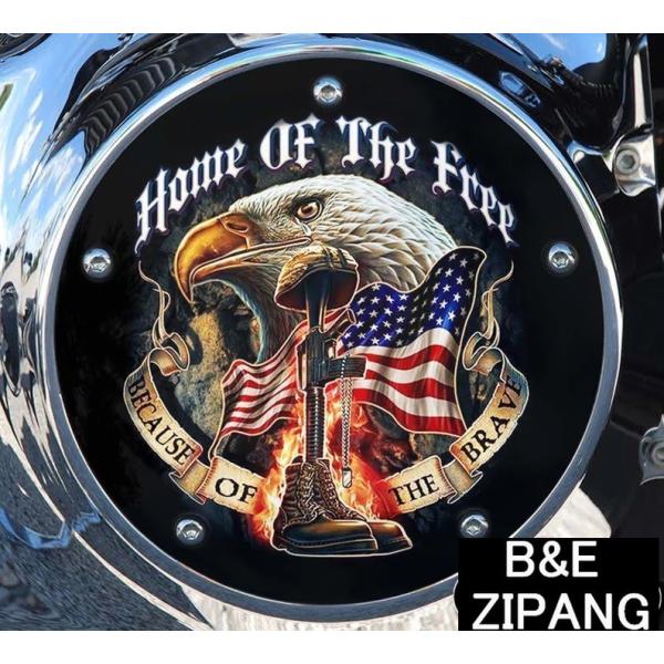 ハーレーダビッドソン カスタム タイミングカバー Home of the Free USA製 ビッグ...