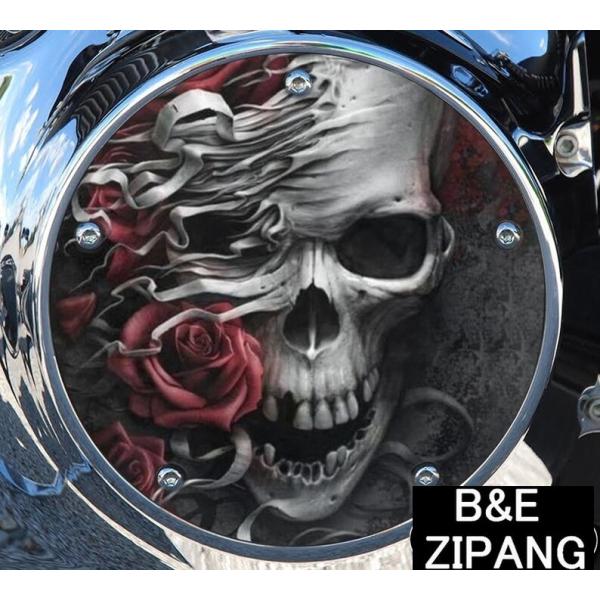 ハーレーダビッドソン ダービーカバー スカルローズ ツーリング/トライク ダイナ ミルウォーキー8 ...