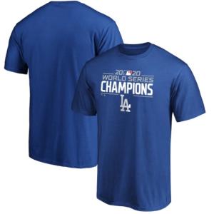 MLB公式ライセンス商品 ロサンゼルス ドジャース 2020年ワールドシリーズ優勝記念Tシャツ ロゴ 青 各種サイズ メジャーリーグ ベースボール｜bezipang