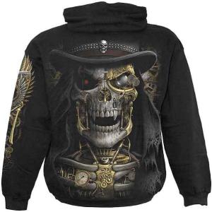 おしゃれフード付きパーカー デスクロー 死神 ドクロ 骸骨 黒 ブラック